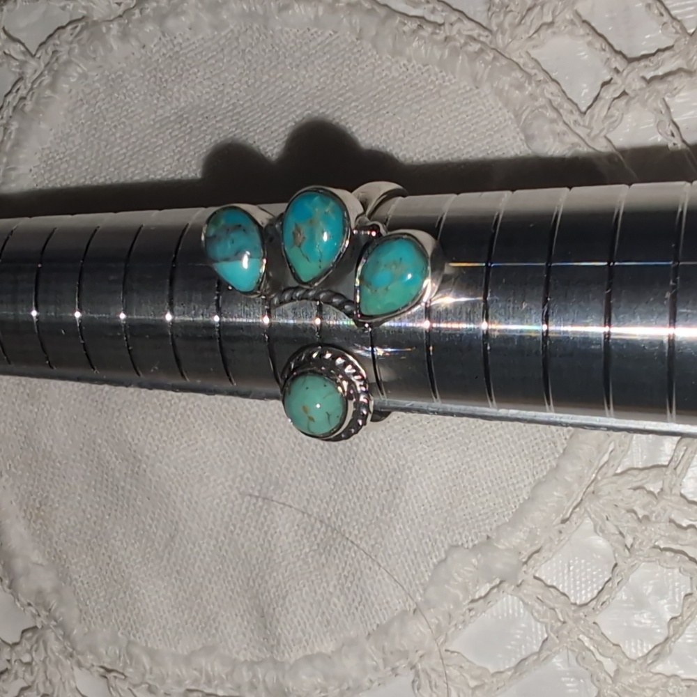 Turquoise 925 Sterling Silver Ring - Picture 4 of 5